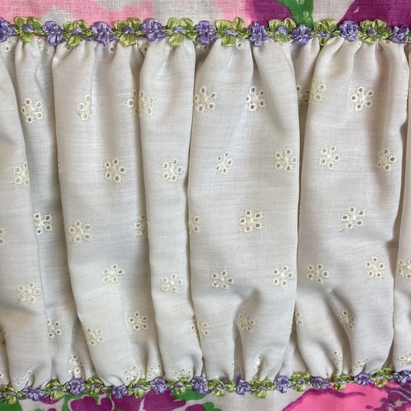 TOBY For Young Hawaii Vintage Floral Eyelet Sleeveless Maxi Dress S Luau Retro - Picture 5 of 16